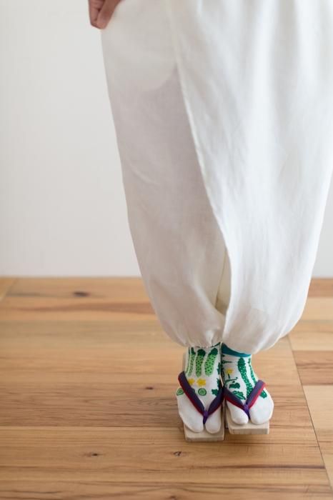 足袋下（踝丈）／きゅうり 鳥の子色（とりのこいろ） 【男・女性用】