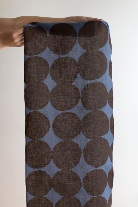Textile  (Ise-momen cottoncotton Handkerchief）／Marbles Large Lead Color(NaCirclesColor) x Constitution color <50cm>