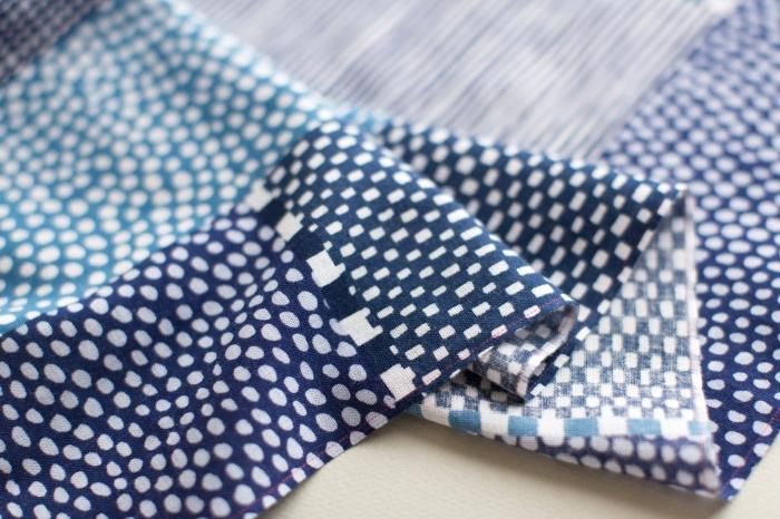 布料剪裁販售 （伊勢木棉 手巾）／點線 青和（Seiwa）<50厘米