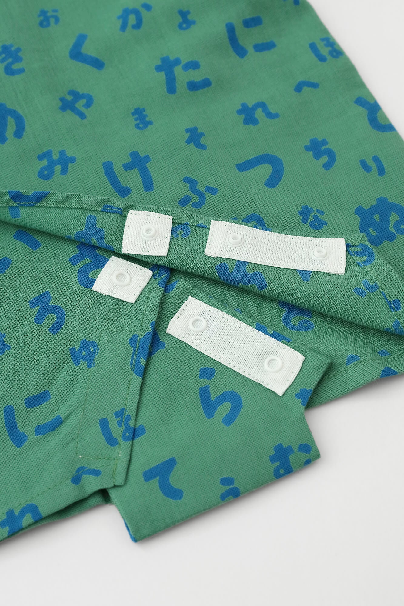 ●Isemomen Cotton Bodysuits／Japanese Characters Wasabi Color