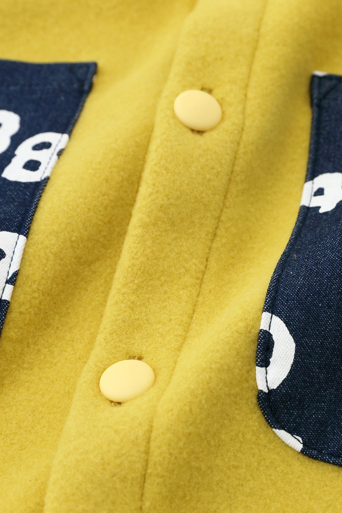 ●Polaire à motif de nénuphars / jaune-vert 