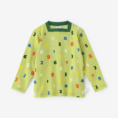 ● Square Neck Long Sleeve T-shirt / Flower Grove