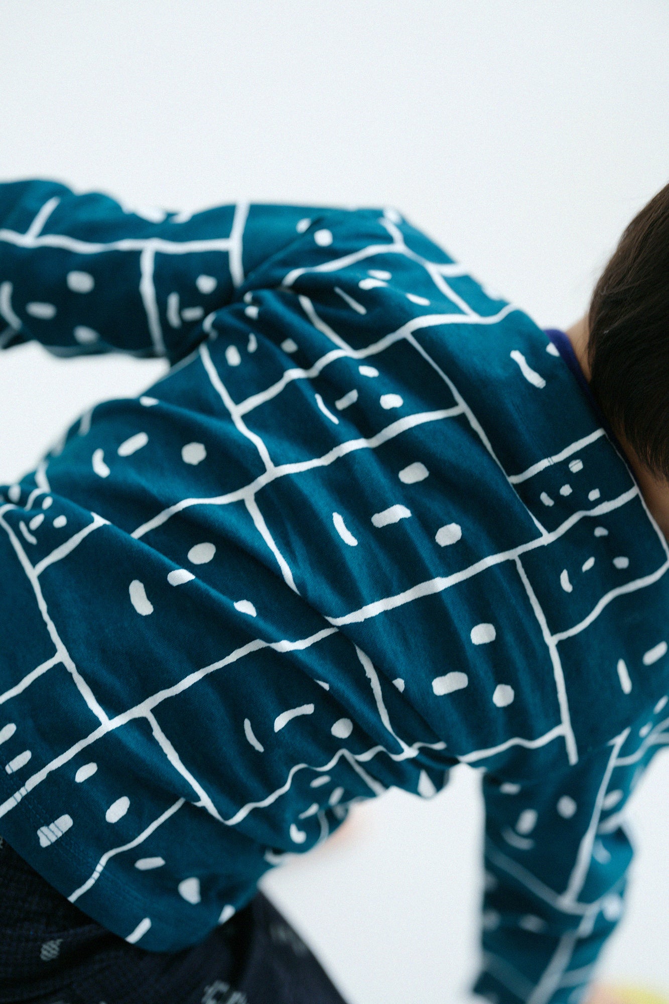 ● Square Neck Long Sleeve T-shirt / Flower Grove