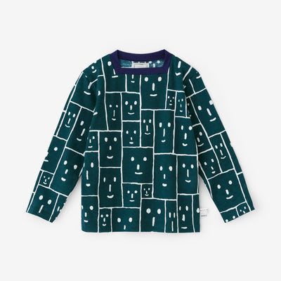 ● Square Neck Long Sleeve T-shirt / Flower Grove