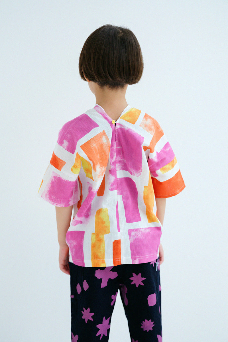 Chizimi Cotton Kimono sleeve tops