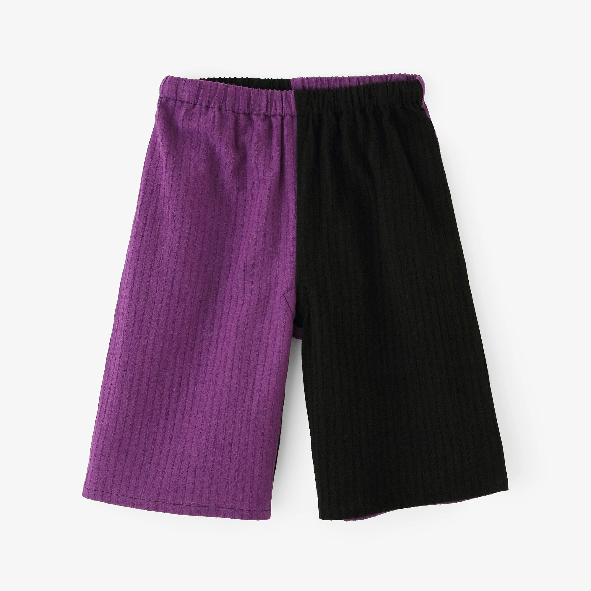 ●たかしまちぢみ 40/20 あきは こどもんぺ ひざたけ かたみがわり／まっくろ×むらさきいろ