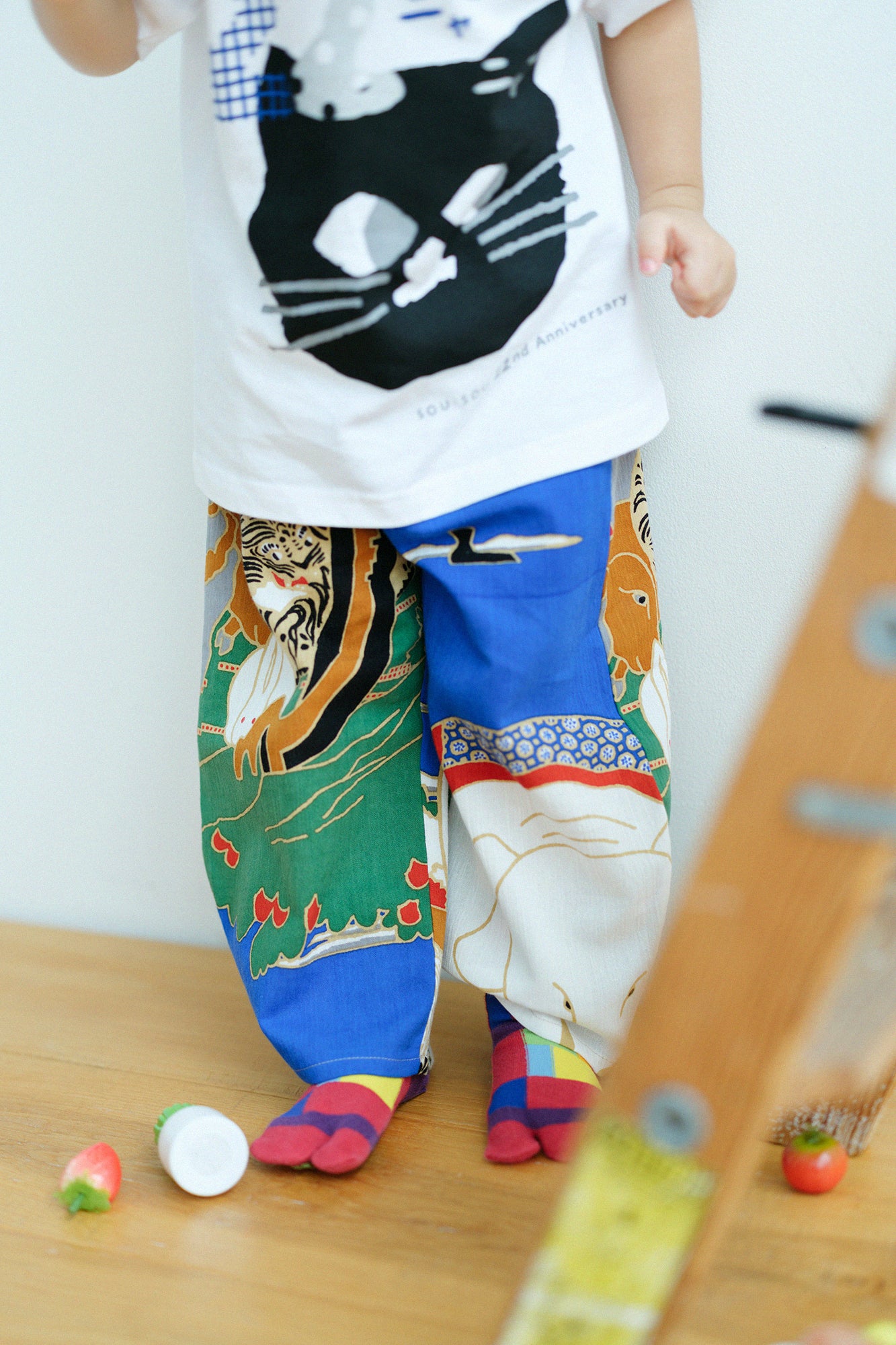 ●高島縮棉Chijimi 20/20童裝長褲 蕾／若冲 再現