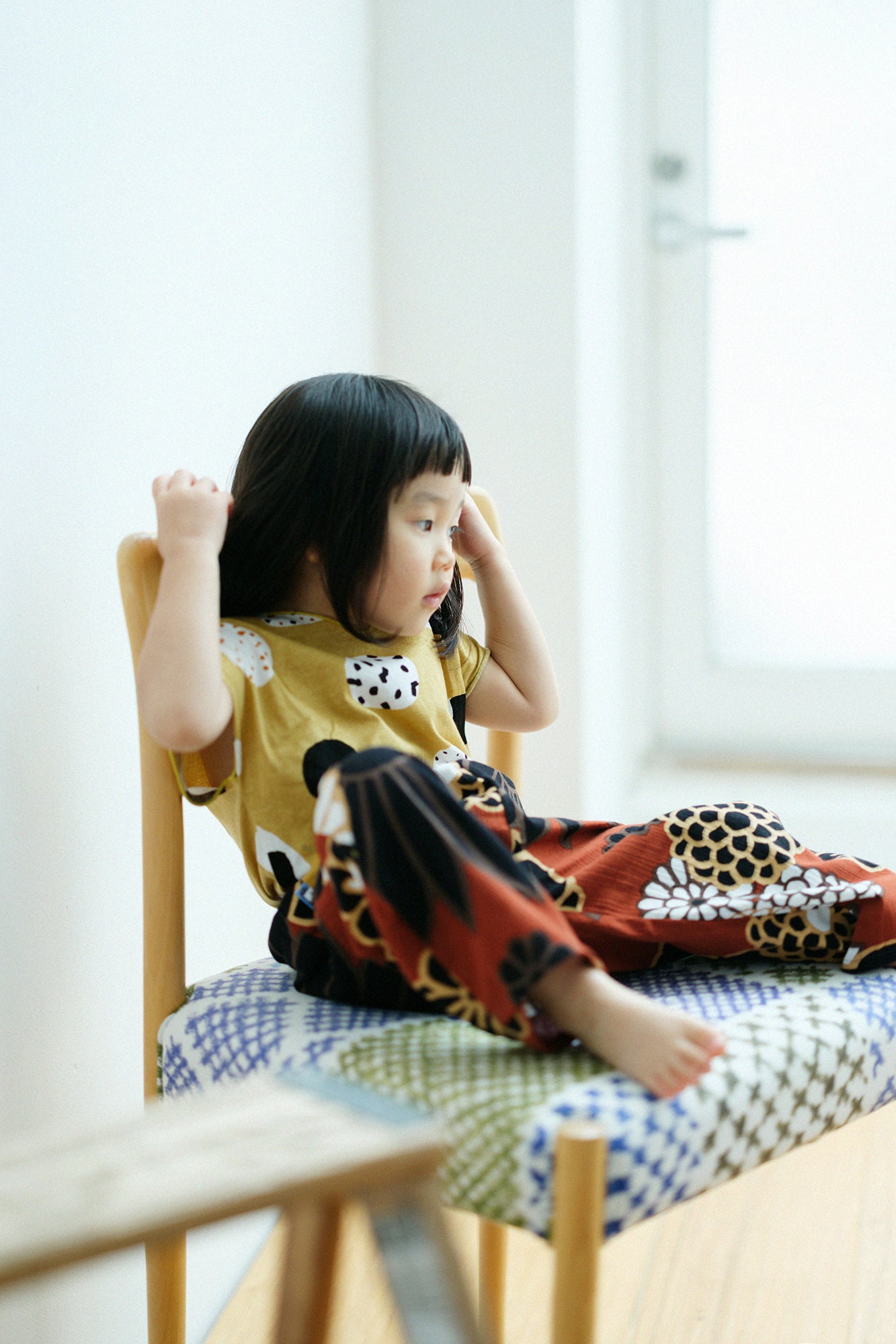 ●高島縮棉20/20童裝長褲 蕾/金襴緞子2