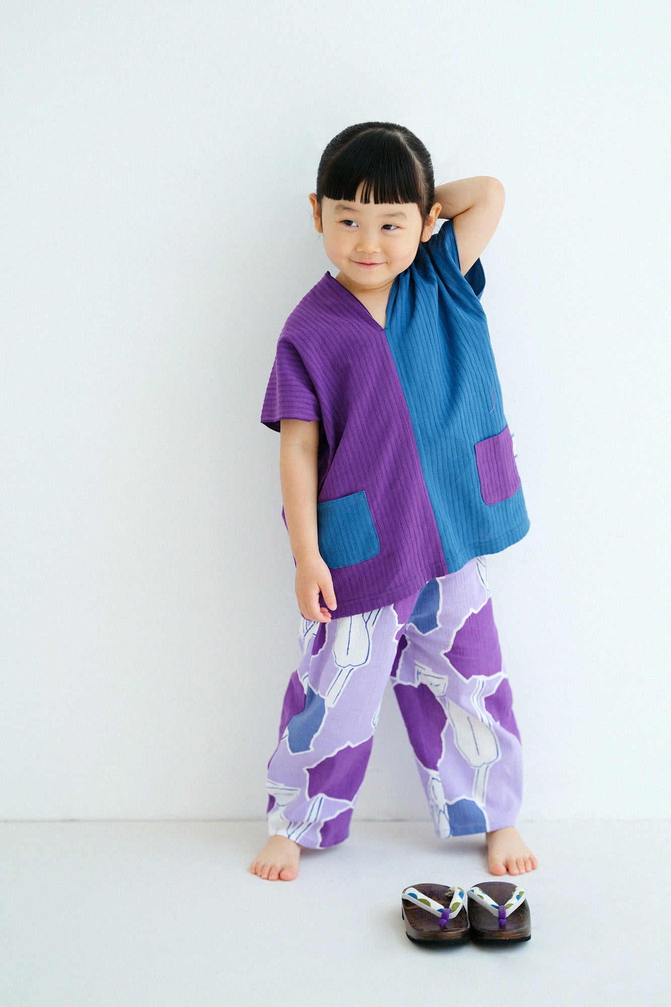 '身長：'99.6cm,'年齢：' 4歳,'着用サイズ：'M,左下

