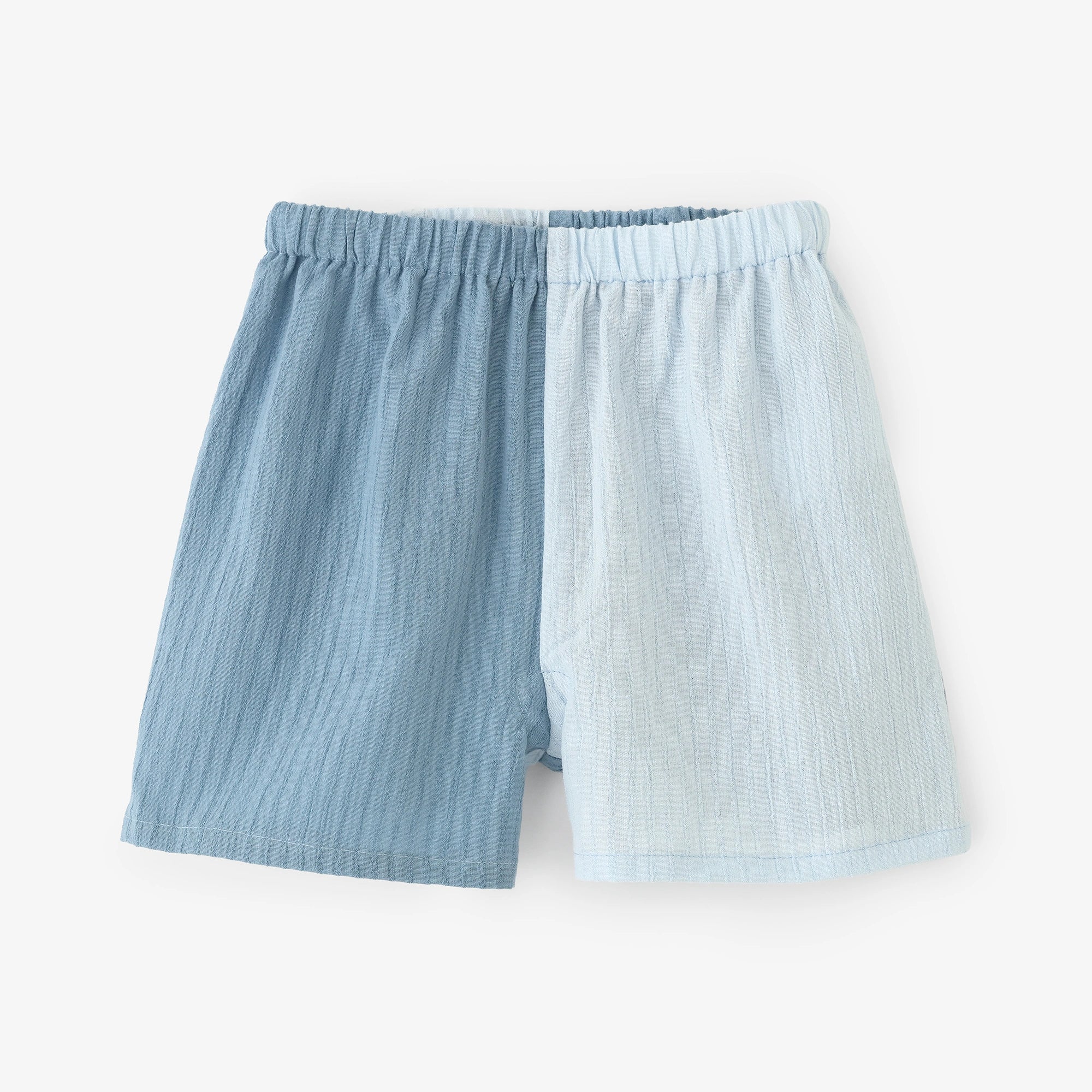 ●たかしまちぢみ 40/20 あきは みじかもんぺ かたみがわり／みずいろ×うすあおいろ