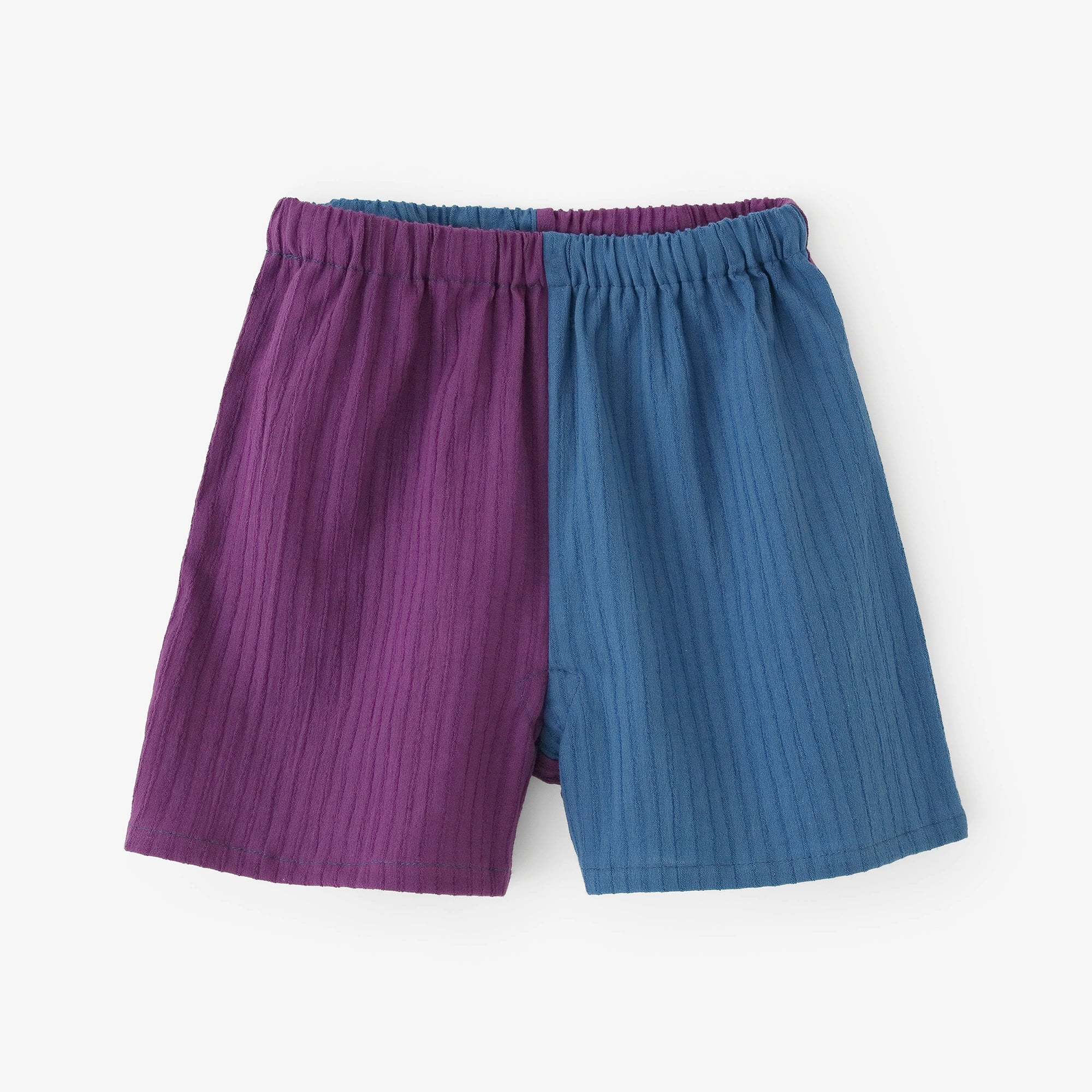 ●たかしまちぢみ 40/20 あきは みじかもんぺ かたみがわり／あおいろ×むらさきいろ