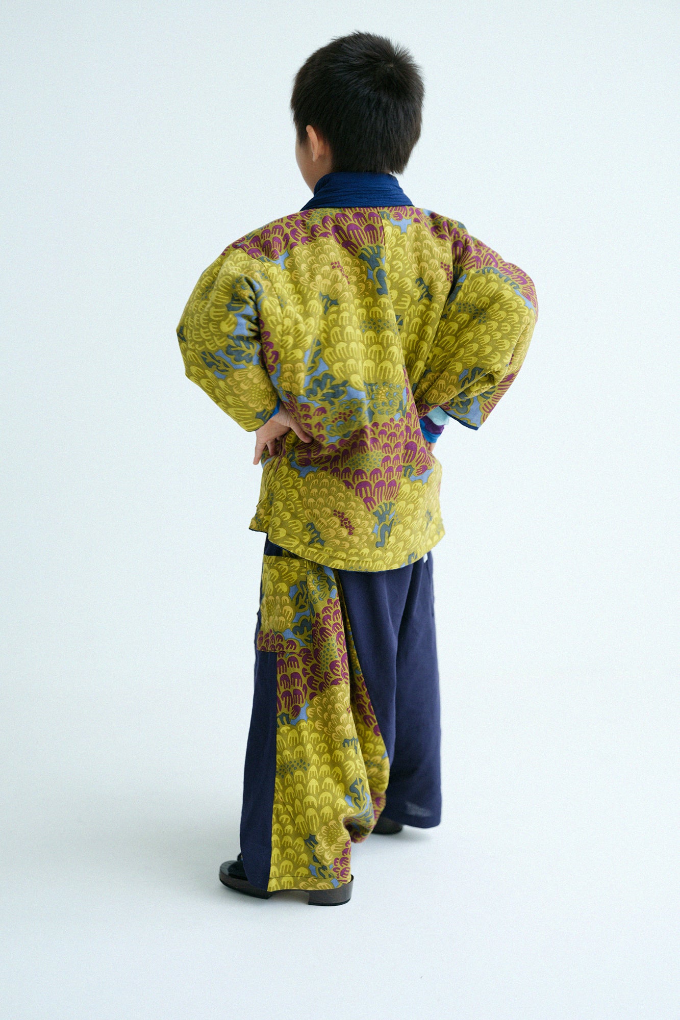 ●伊勢木棉 富士飛鼠褲／軍藍色×絢爛 光華