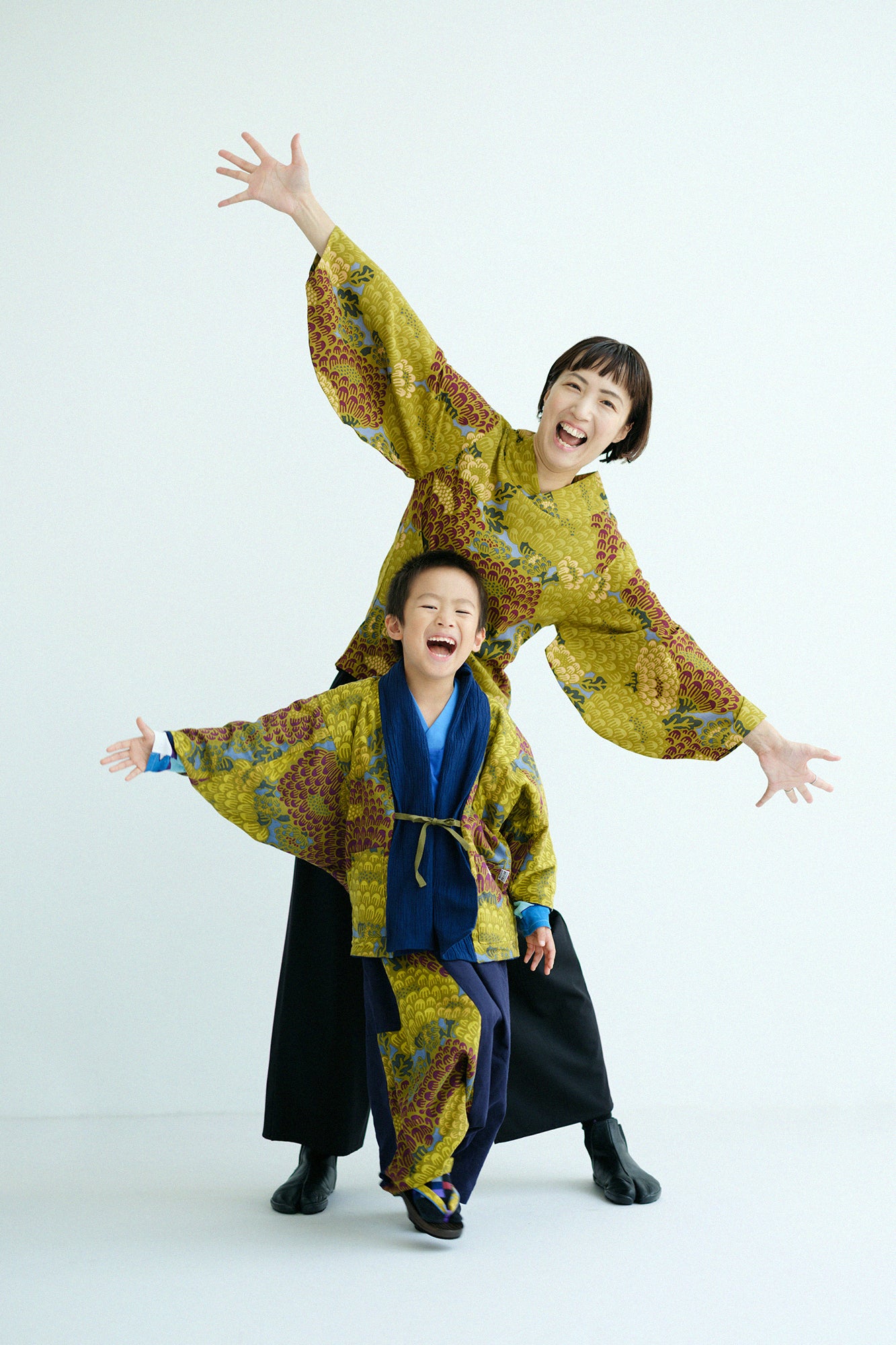 ●伊勢木棉 富士飛鼠褲／軍藍色×絢爛 光華