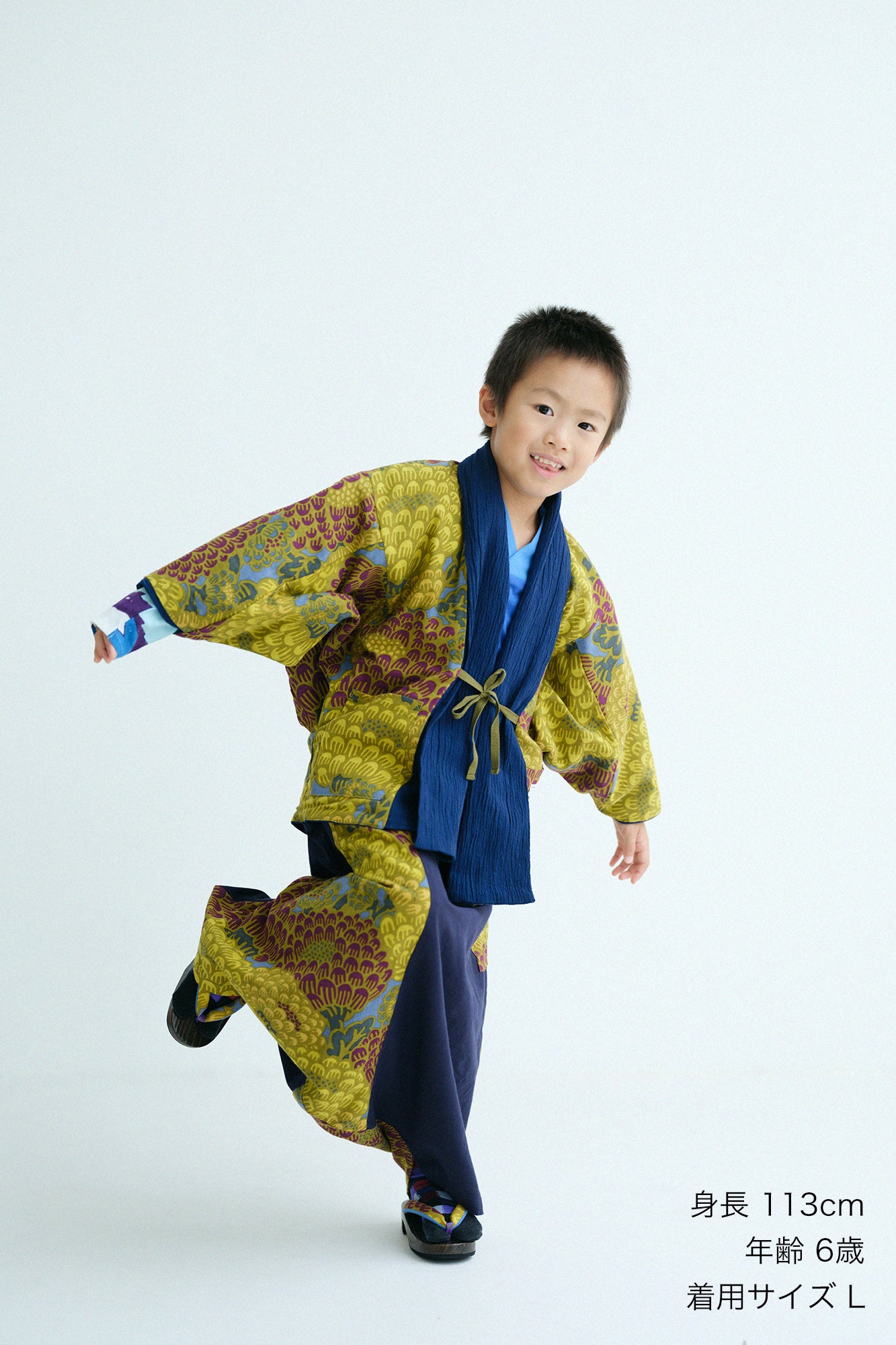 ●伊勢木棉 富士飛鼠褲／軍藍色×絢爛 光華