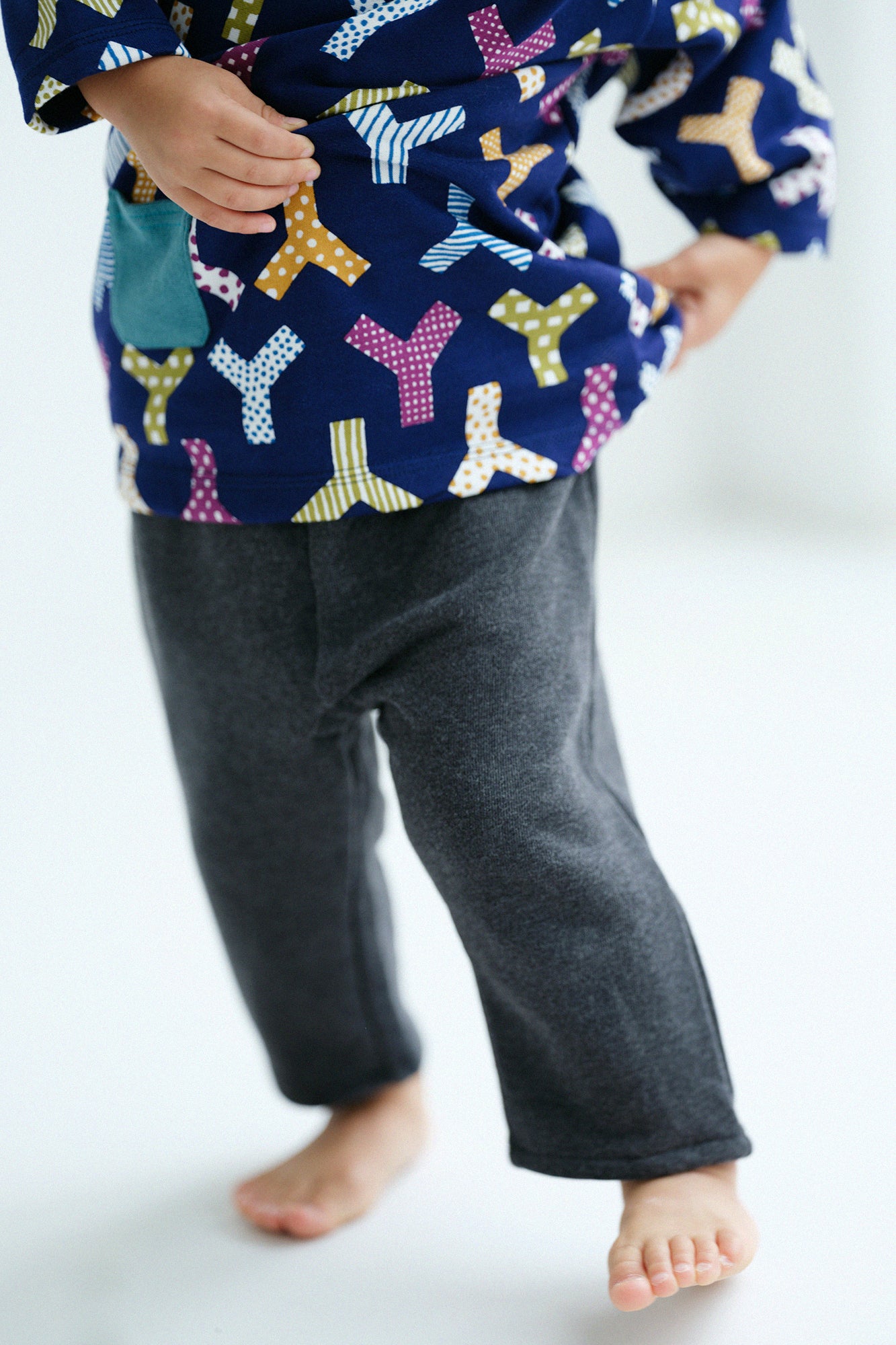 ●Fleece Lining Monpe Pants for Kids / Dark Grey