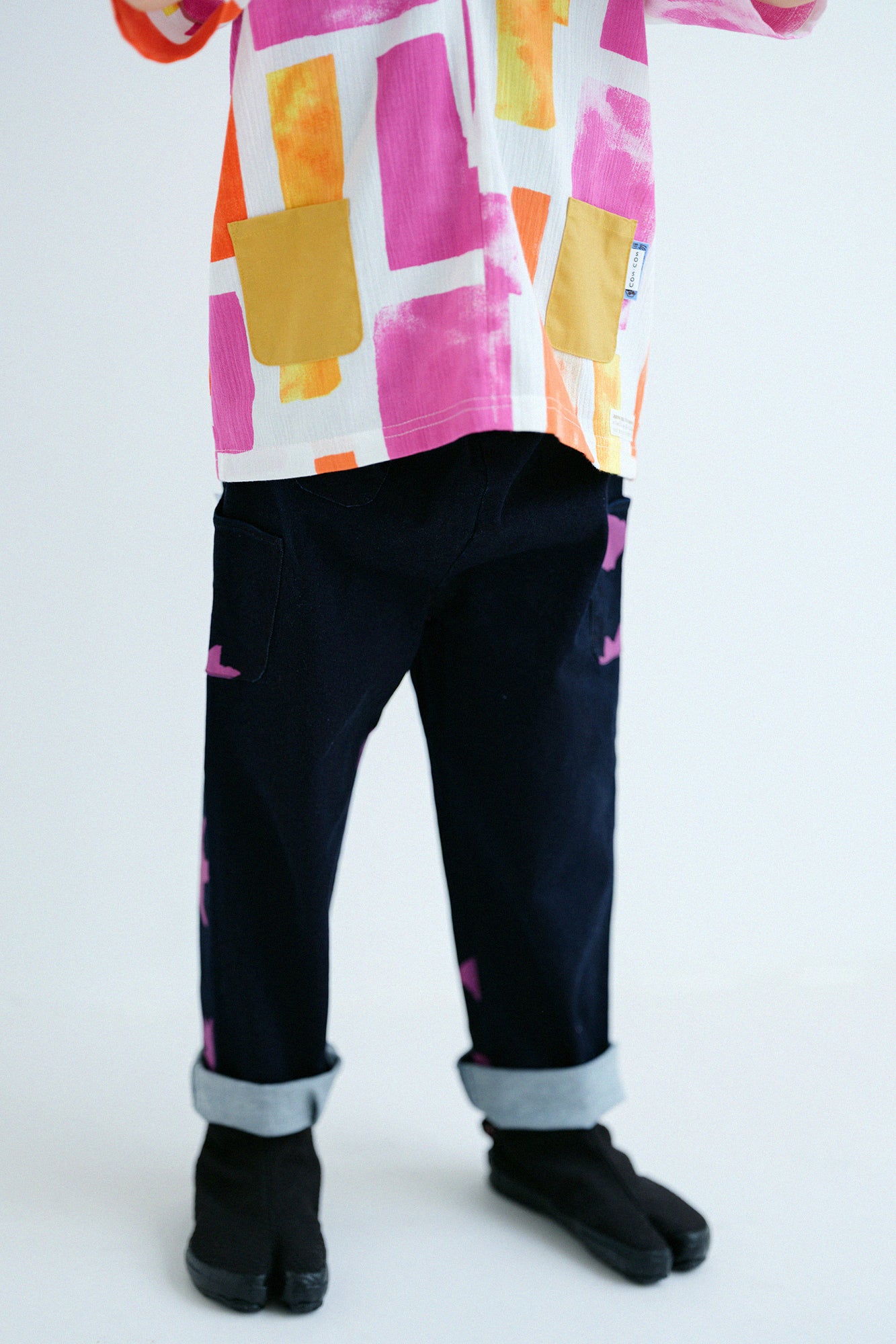 ● 데님 어린이몸뻬 Mitsuino/Indigo x Black Pachi