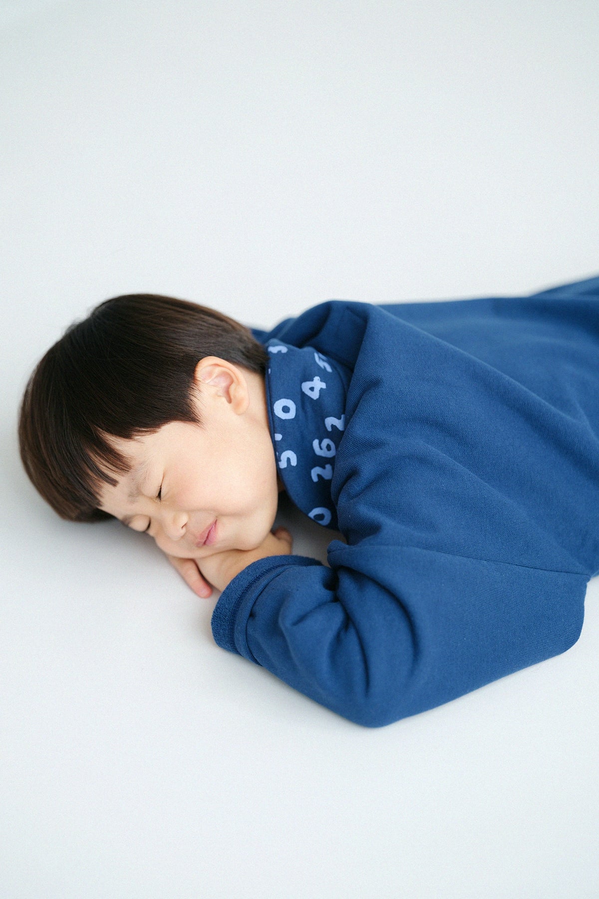 ●Fleece Lining Square Neck Naginata Sleeve Coat／Blue 