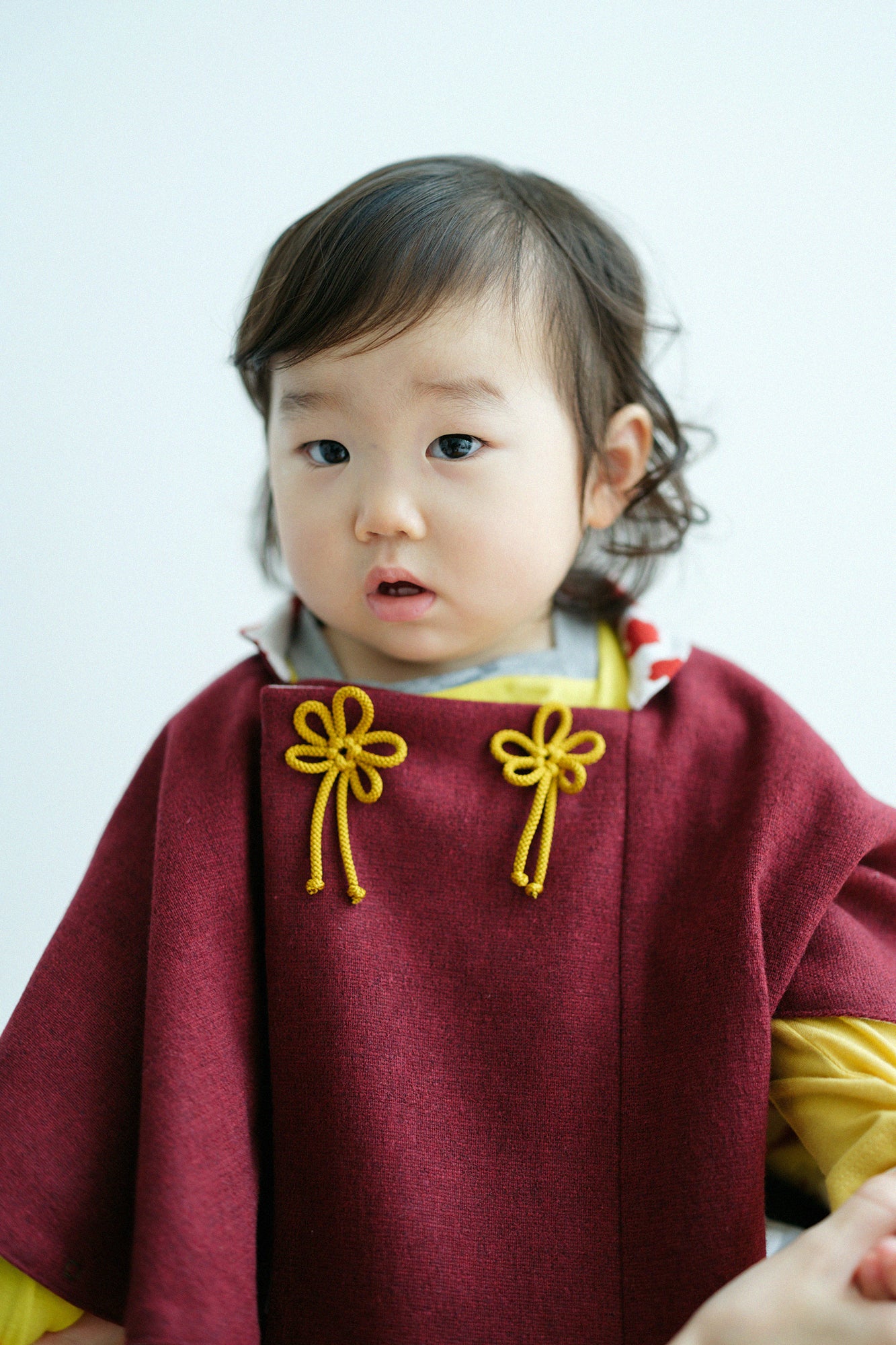 ●ツイード ポンチョ ひふ／あかいろ×ぶどうからくさ