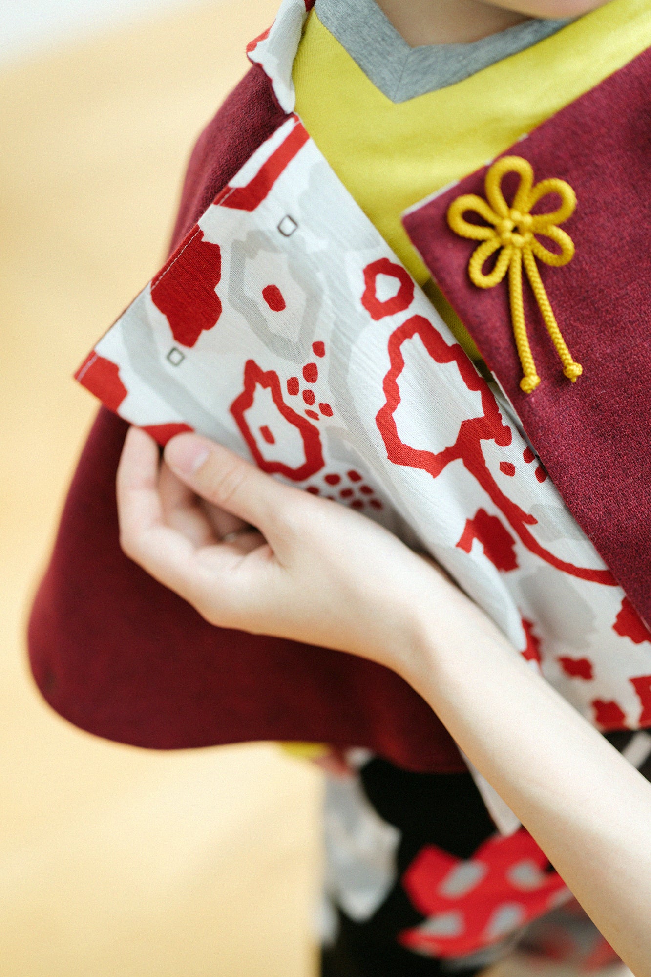 ●ツイード ポンチョ ひふ／あかいろ×ぶどうからくさ