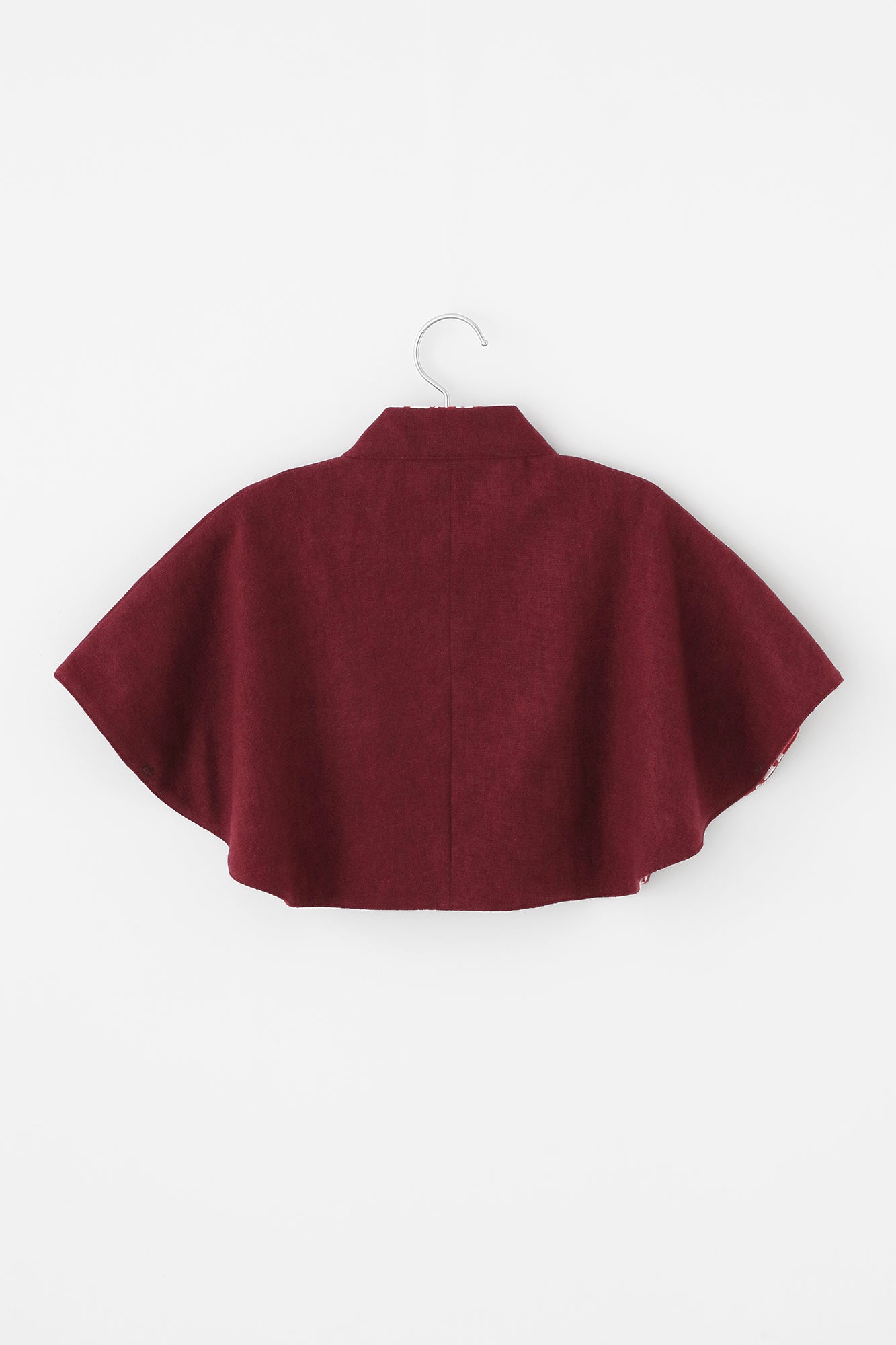 ○ツイード ポンチョ ひふ／あかいろ×ぶどうからくさ