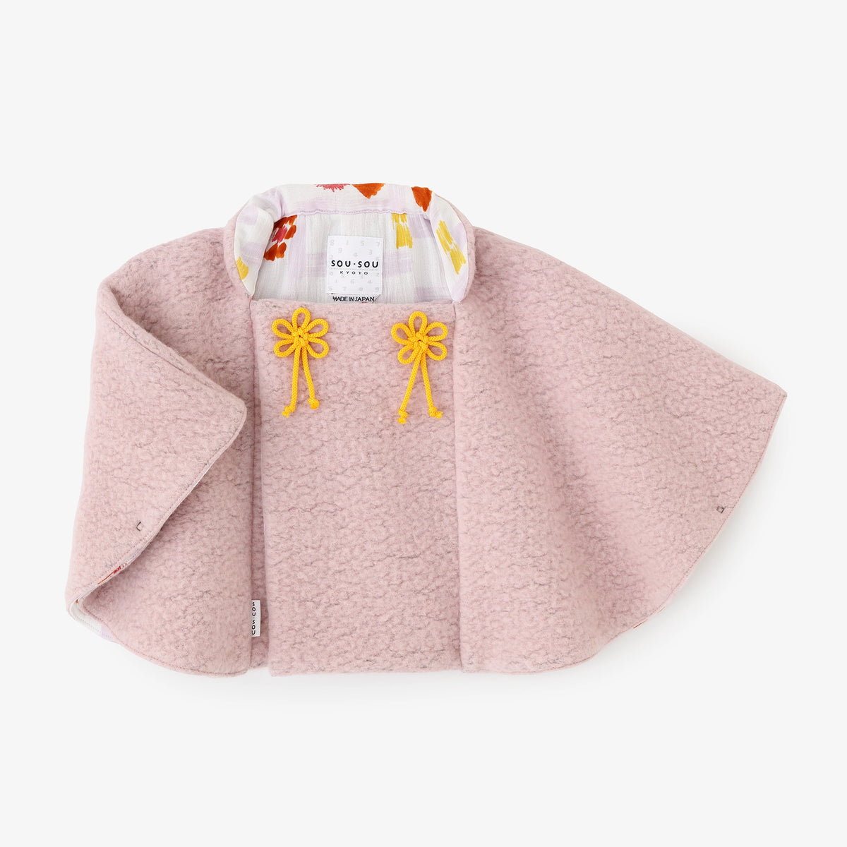 ●Boa Square Neck Poncho/Peach Color×tsumugu 