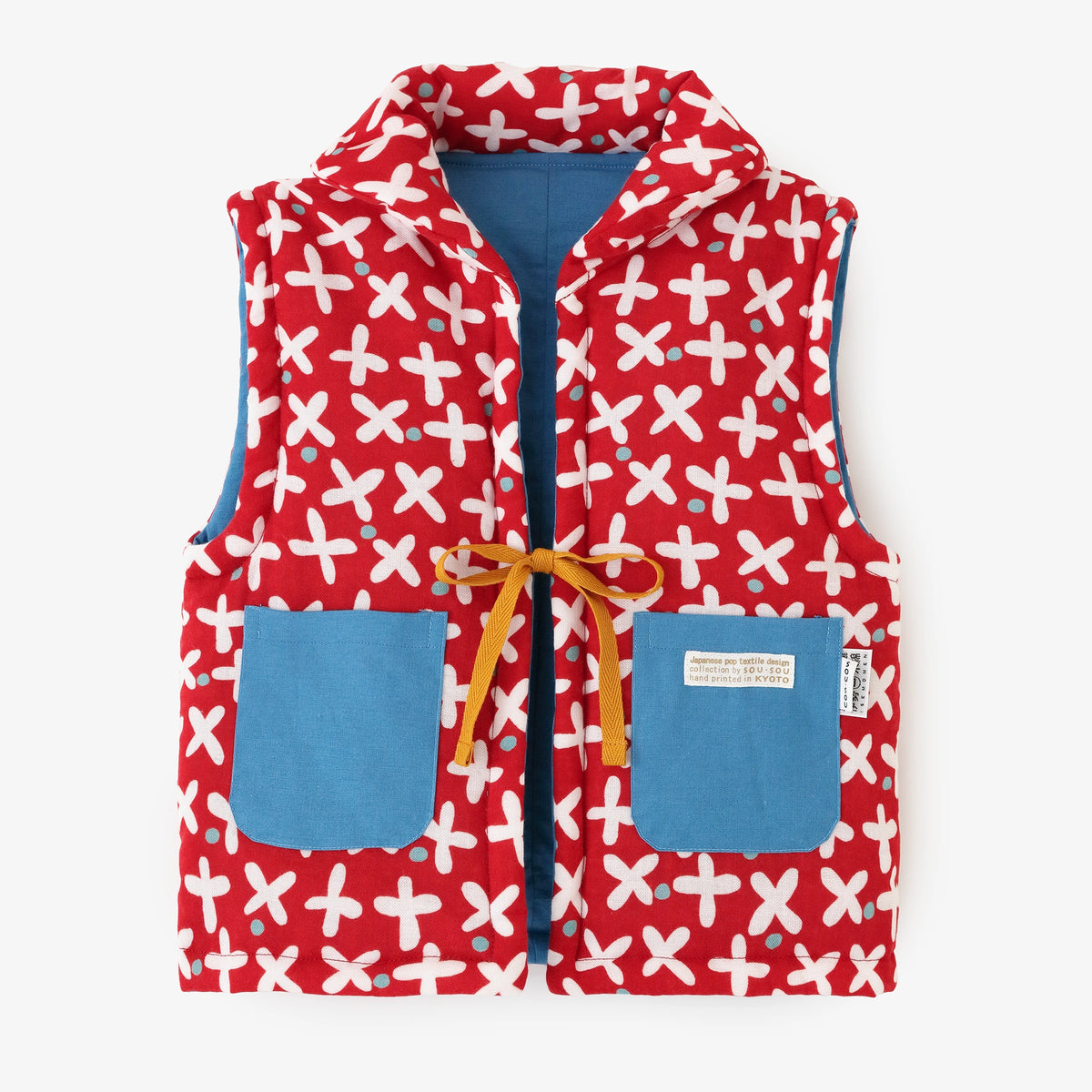 ●Isemomen Cotton Padded Sleeveless Kimono Jacket／Suzushiroso Small 