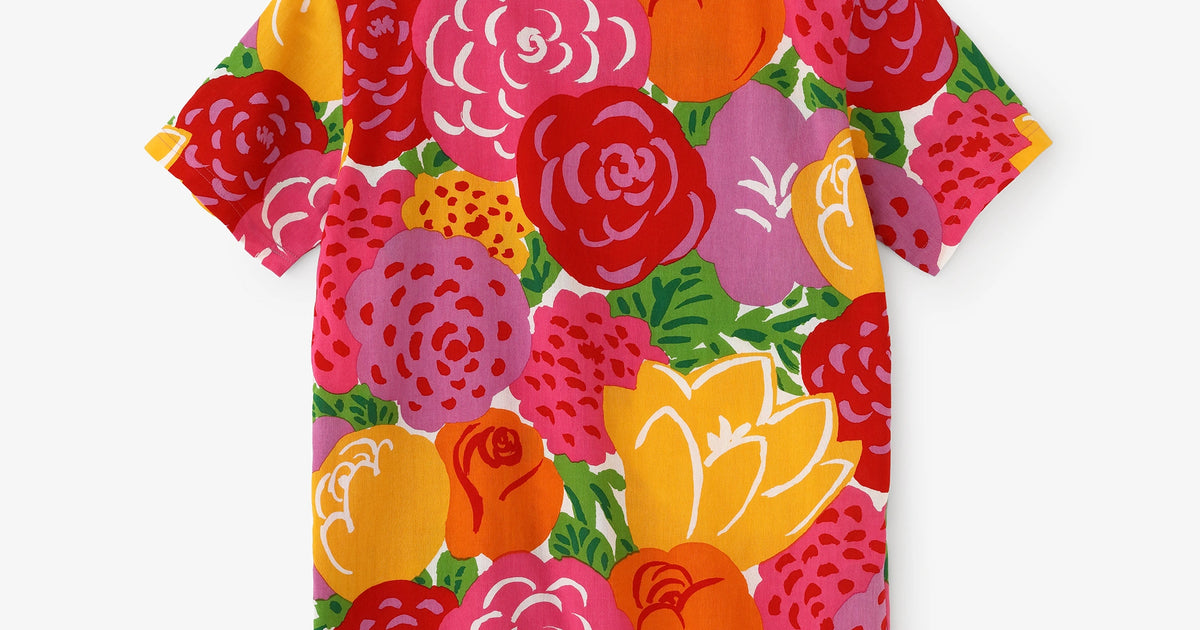 高島縮 40/40 半袖Tシャツ／花の歌（はなのうた）