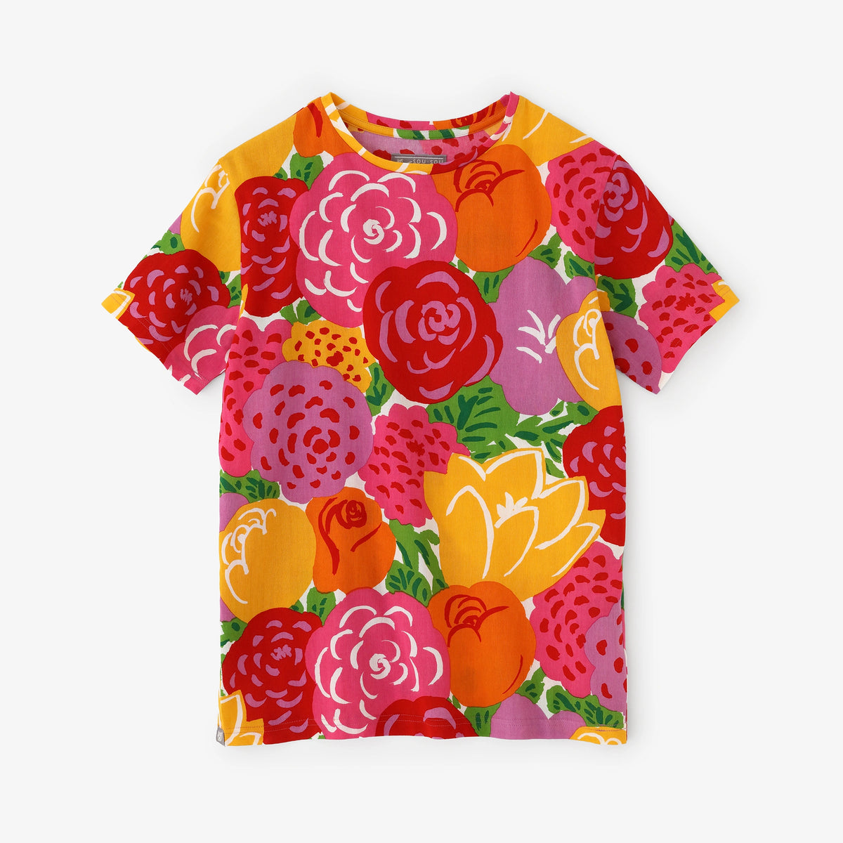 高島縮 40/40 半袖Tシャツ／花の歌（はなのうた）
