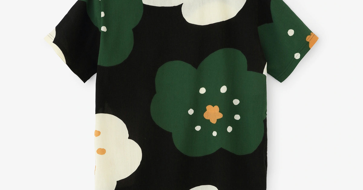 正規品　希少美品セシレーヌ　Tシャツ 高島縮 40/40 半袖Tシャツ／ほほえみ 濡羽色（ぬればいろ）