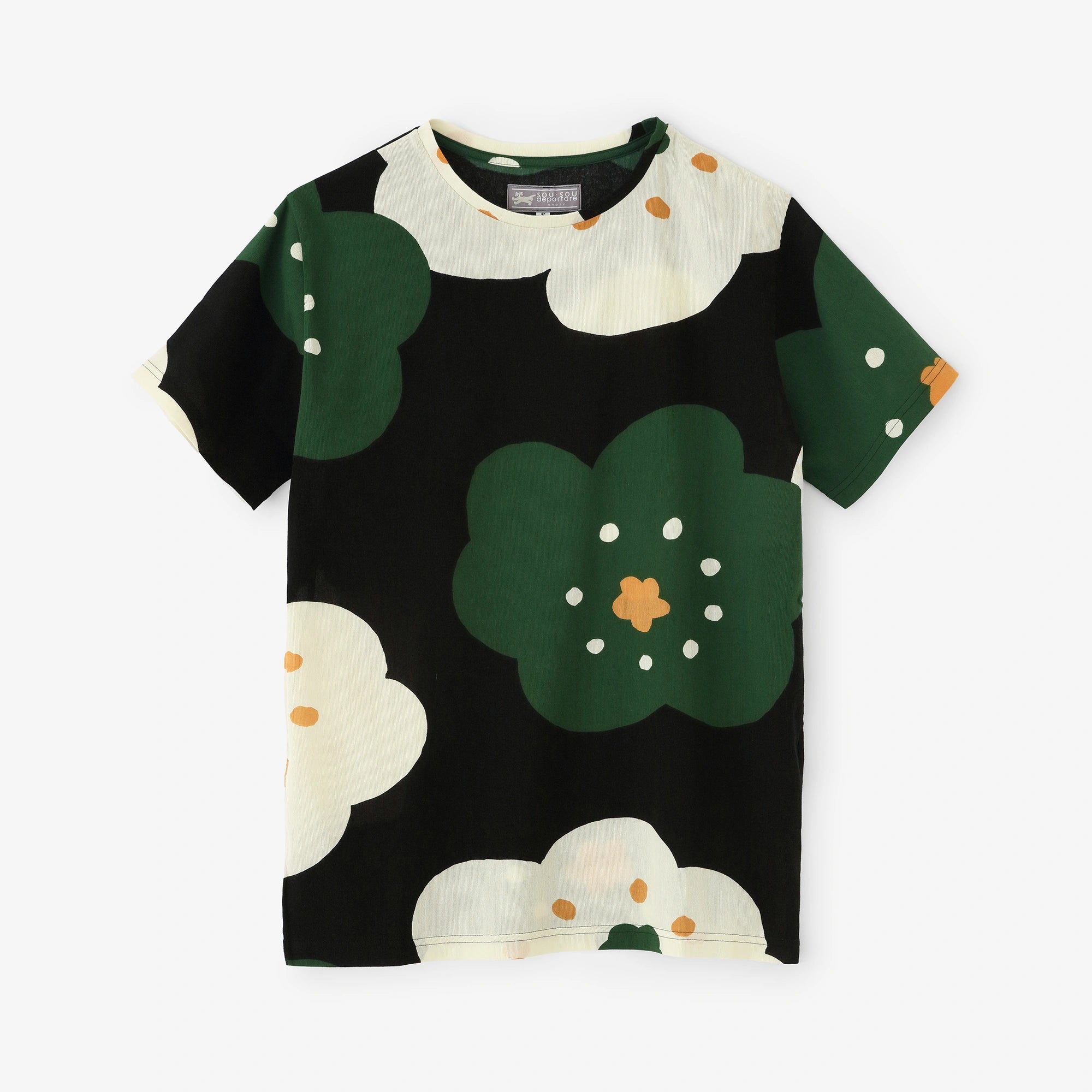 高岛缩棉40/40 短袖T-shirt/微笑黑色