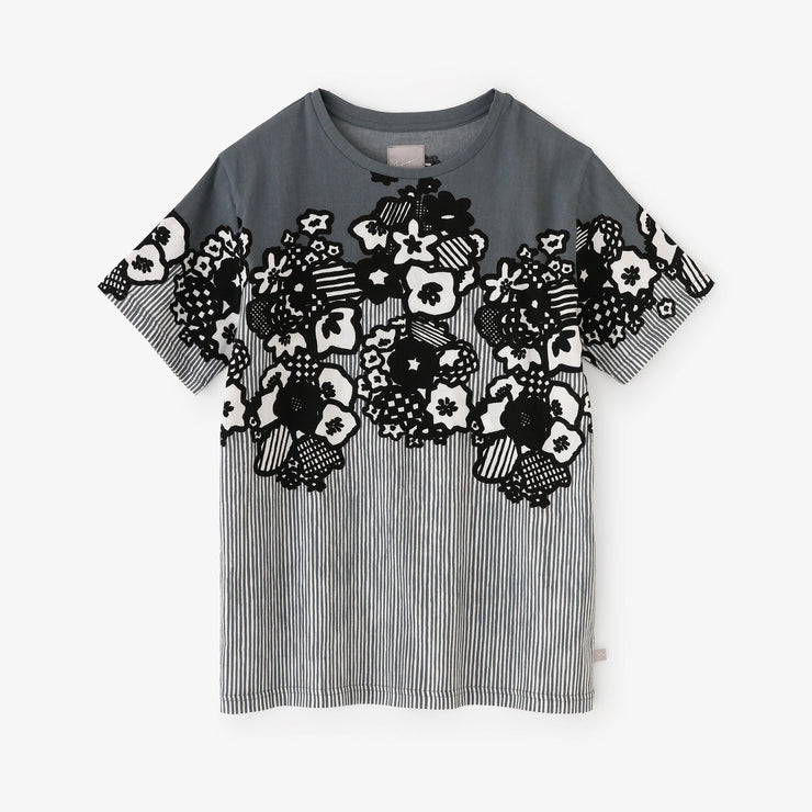 【7月7日頃発送予定】高島縮 40/40 半袖Tシャツ／花くすだま 夜半（やはん）