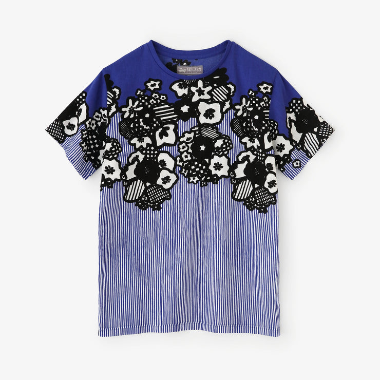 【6月30日頃発送予定】高島縮 40/40 半袖Tシャツ／花くすだま