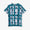 Chizimi Cotton 40/40 Short Sleeve T-shirt／SO-SU-U and Random Lattice Blue Green