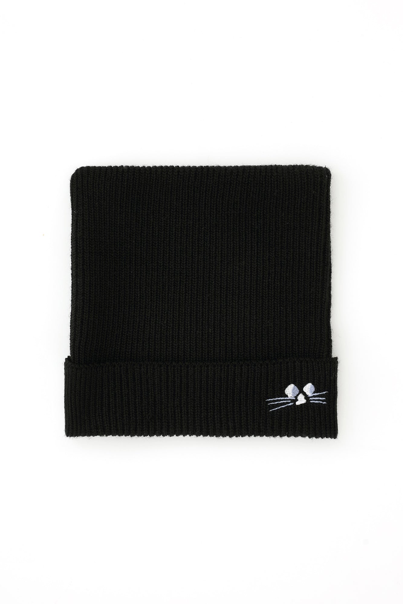 depo Nyan 羅紋針織帽／黑色