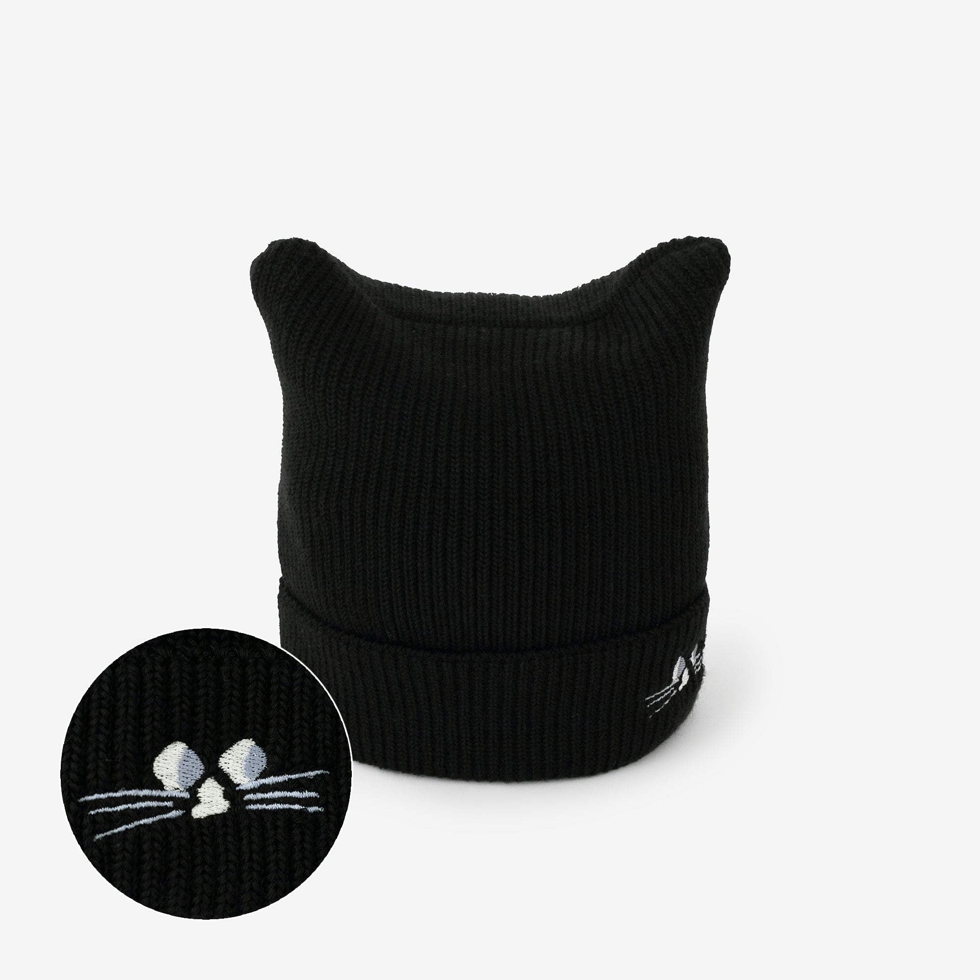 depo Nyan Ribbed Knit Hat／Black