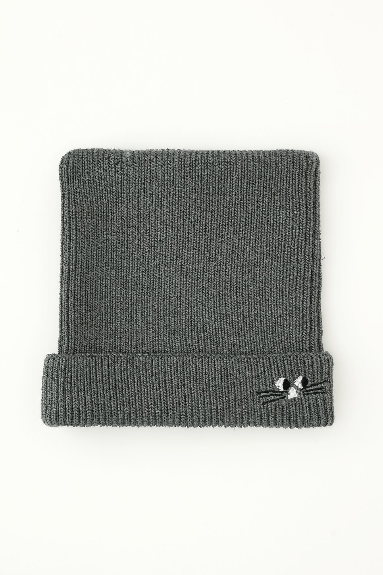 depo Nyan Ribbed Knit Hat／MiddleGrey