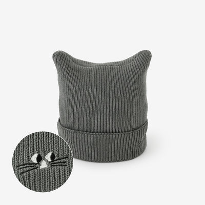 depo Nyan Ribbed Knit Hat／MiddleGrey
