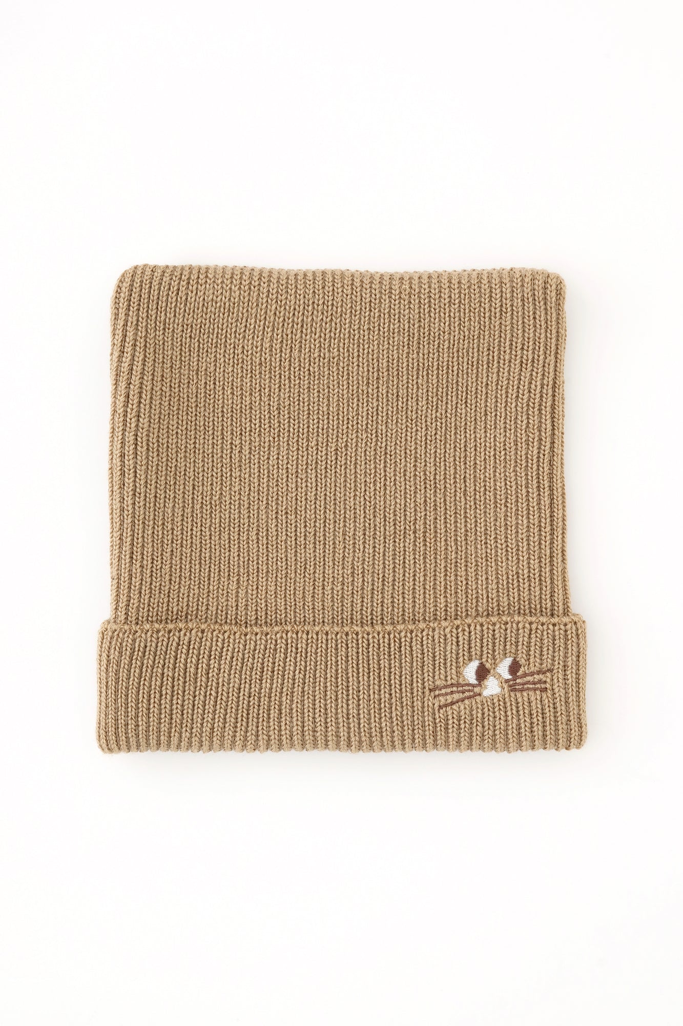 depo Nyan 羅紋針織帽／焦糖色