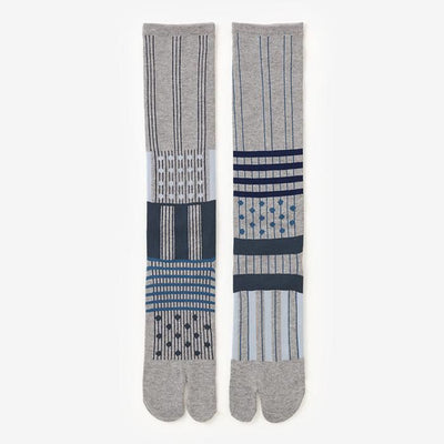 分趾襪（膝下長度）／重疊 銀灰色【女性用】