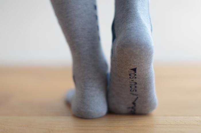 分趾襪（膝下長度）／重疊 銀灰色【女性用】