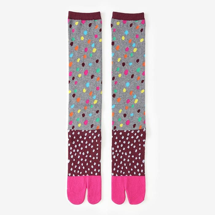 Tabi Socks（Under Knee）／Snow Falling Down and Down Japanese Rose Color【Women】