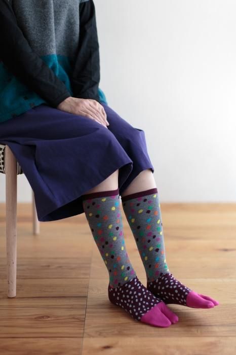 分趾襪（膝下長度）／雪 童謠 玫瑰色【女性用】