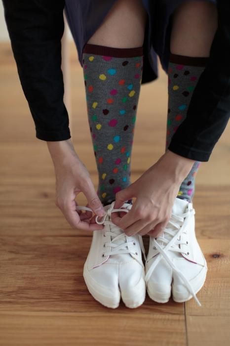 分趾襪（膝下長度）／雪 童謠 玫瑰色【女性用】