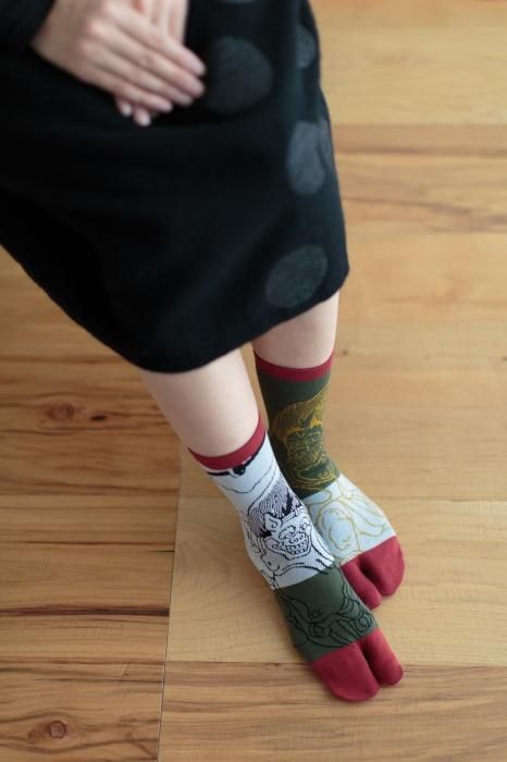 Tabi Socks (Mid-calf)／Wind God and Thunder God【Men・Women】