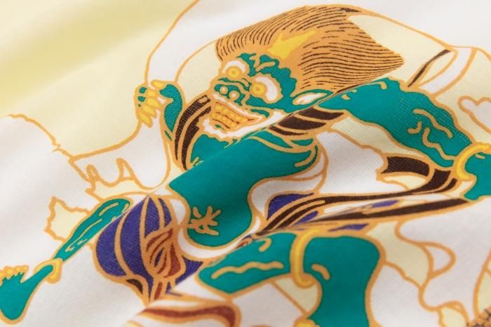 伊勢木綿 textile手ぬぐい／風神雷神（ふうじんらいじん）