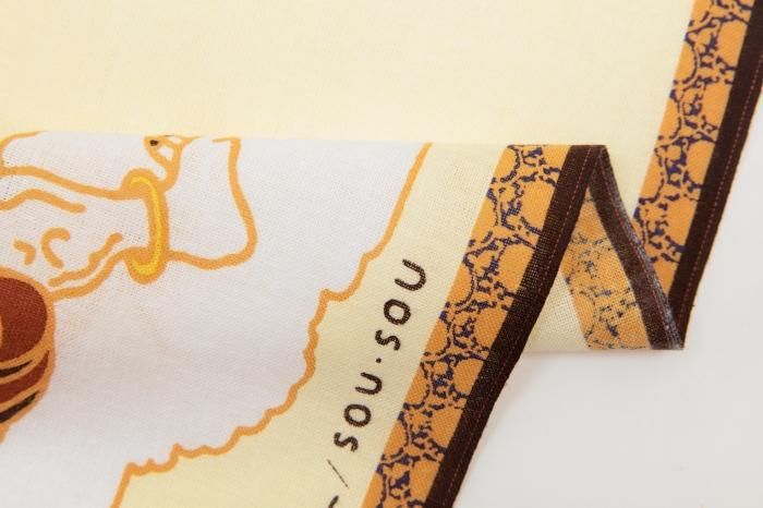 伊勢木綿 textile手ぬぐい／風神雷神（ふうじんらいじん）