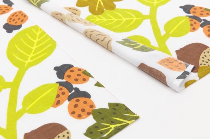 Isemomen Cotton Handkerchief Short Curtain 2-piece / Nuts