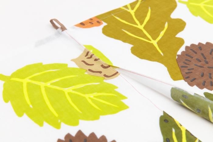 Isemomen Cotton Handkerchief Short Curtain 2-piece / Nuts