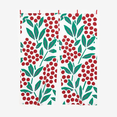 伊勢木綿 手ぬぐいのれん 2巾／南天竹（なんてんちく）