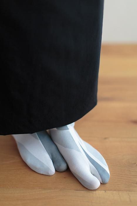 Stretchable Cotton Tabi Socks／Thin Ice ※Non-slip Sole